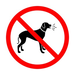 Illustration of SIgn NO EXCESSIVE BARKING PLEASE RESPECT OUR NEIGHBORS on white background. Illustration