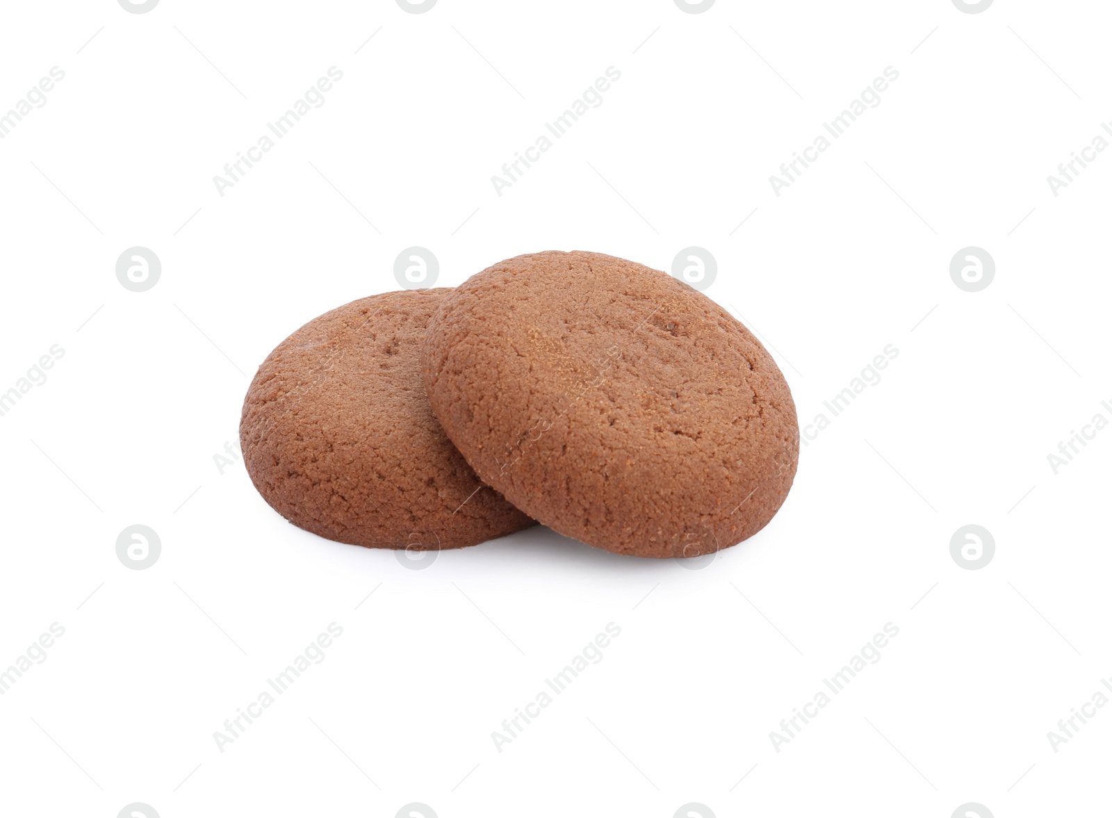 Photo of Tasty homemade chocolate cookies on white background