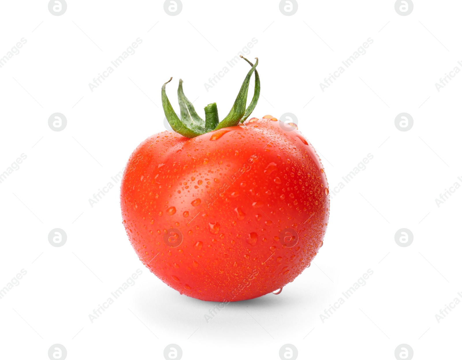 Photo of Fresh ripe whole tomato on white background