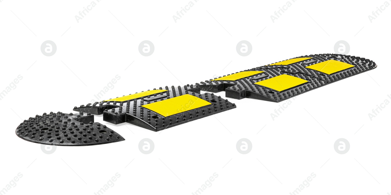 Photo of Parts of speed bump isolated on white