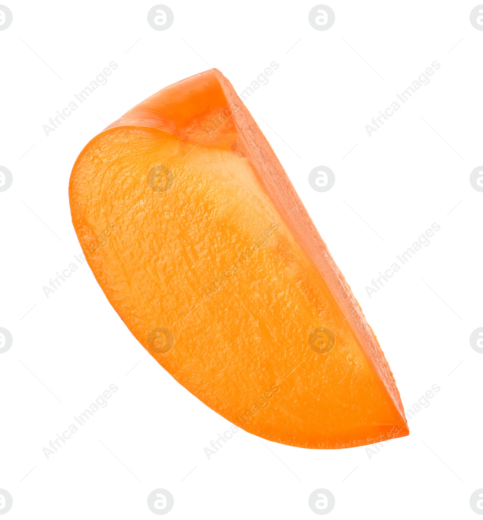 Photo of Piece of delicious ripe juicy persimmon isolated on white