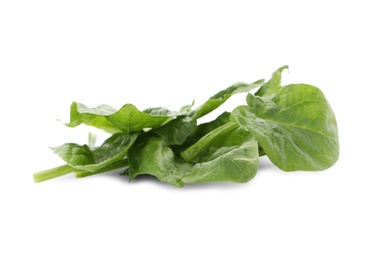 Photo of Fresh leaves of spinach isolated on white