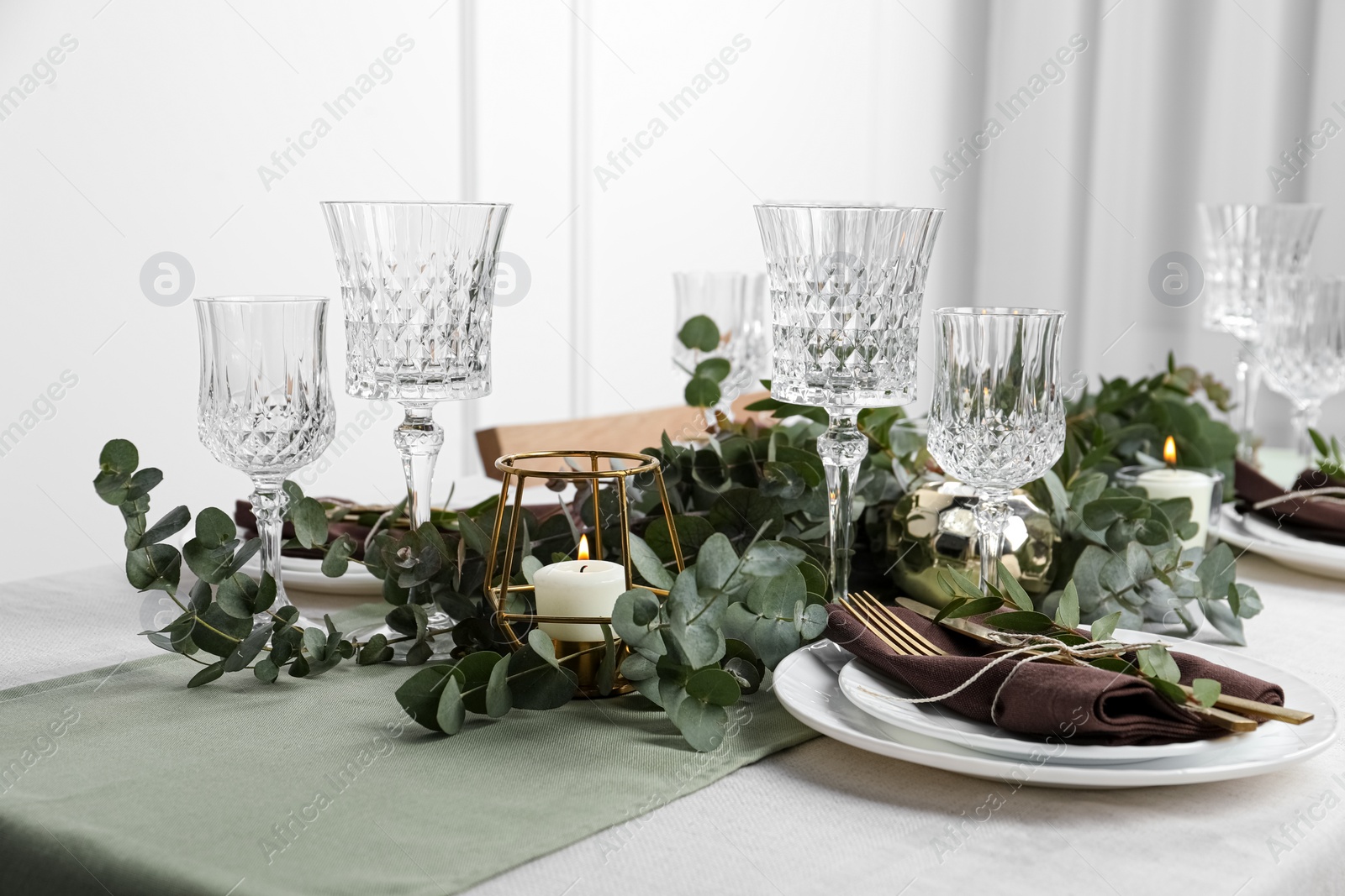 Photo of Stylish elegant table setting for festive dinner indoors