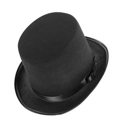 Black magician top hat isolated on white