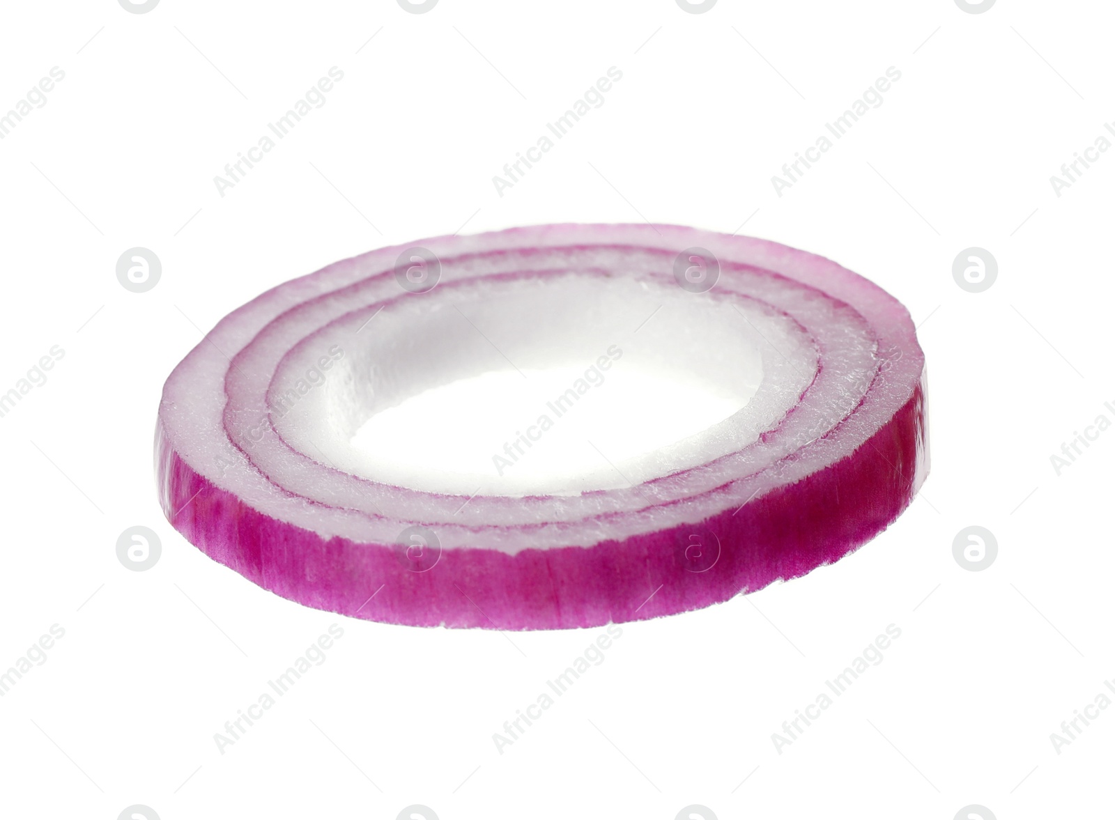 Photo of Cut red onion isolated on white. Ingredient for sandwich