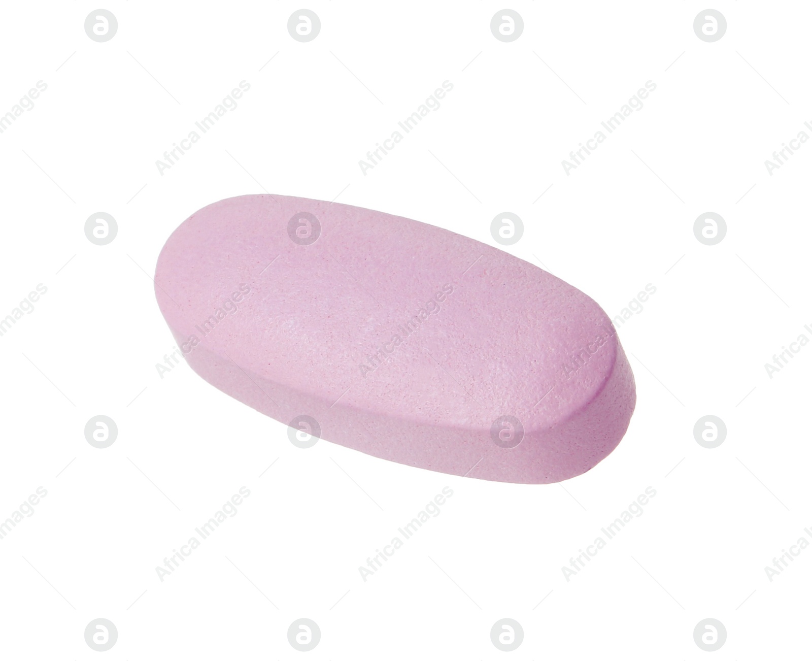 Photo of One vitamin pill isolated on white. Health supplement