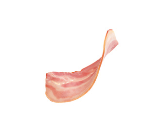 Image of Fresh raw bacon slice on white background