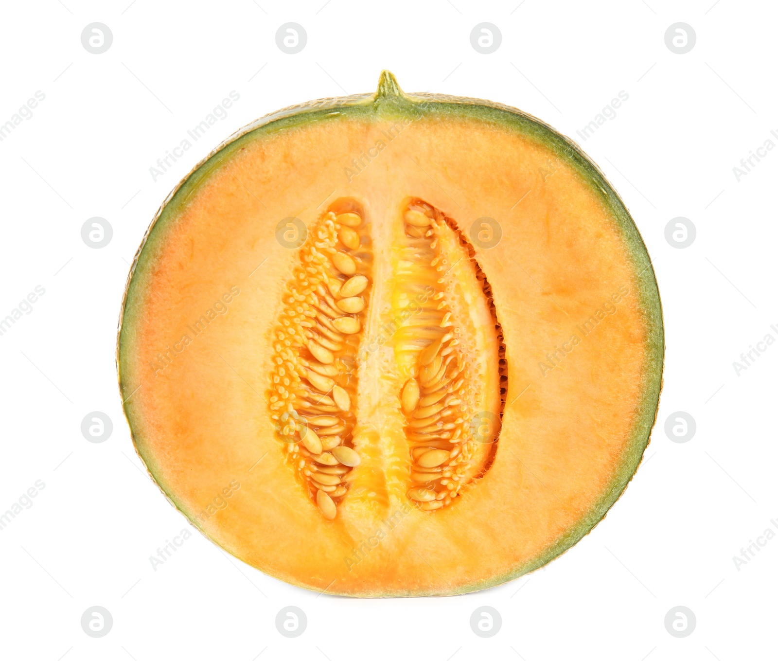 Photo of Tasty fresh cut melon isolated on white