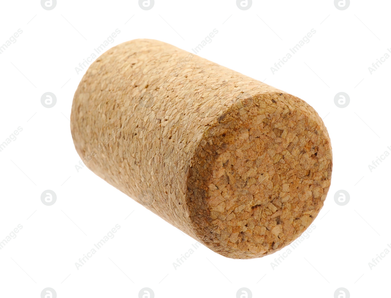 Photo of One wine cork isolated on white. Bottle cap