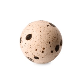 One speckled quail egg isolated on white