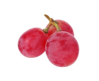 Photo of Tasty ripe red grapes isolated on white