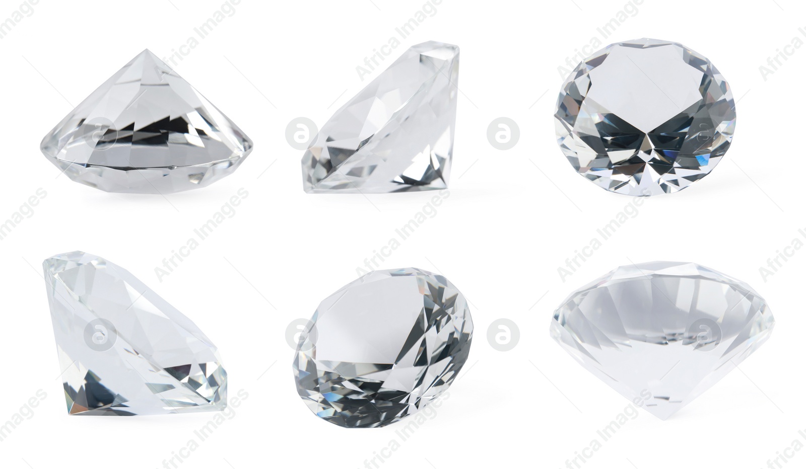 Image of Set with beautiful dazzling diamonds on white background
