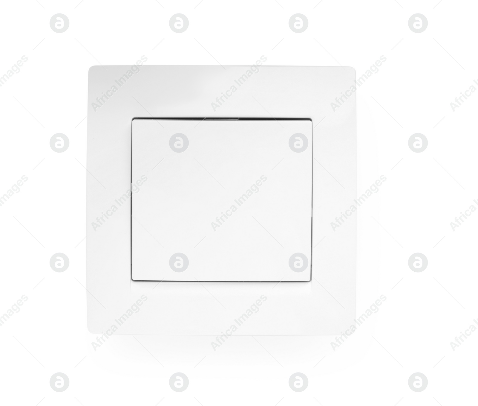 Photo of Modern plastic light switch isolated on white