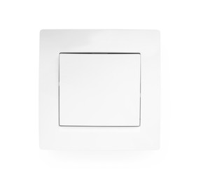 Photo of Modern plastic light switch isolated on white