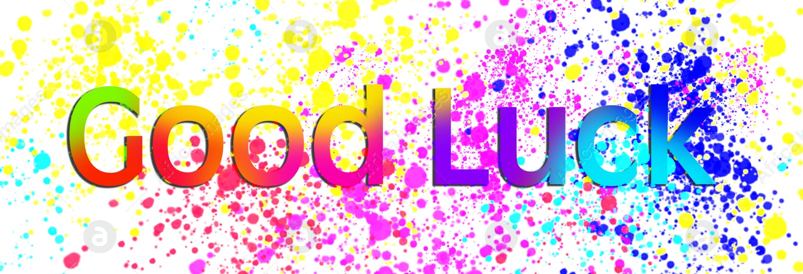 Image of Good luck wish. Creative card with text, banner design