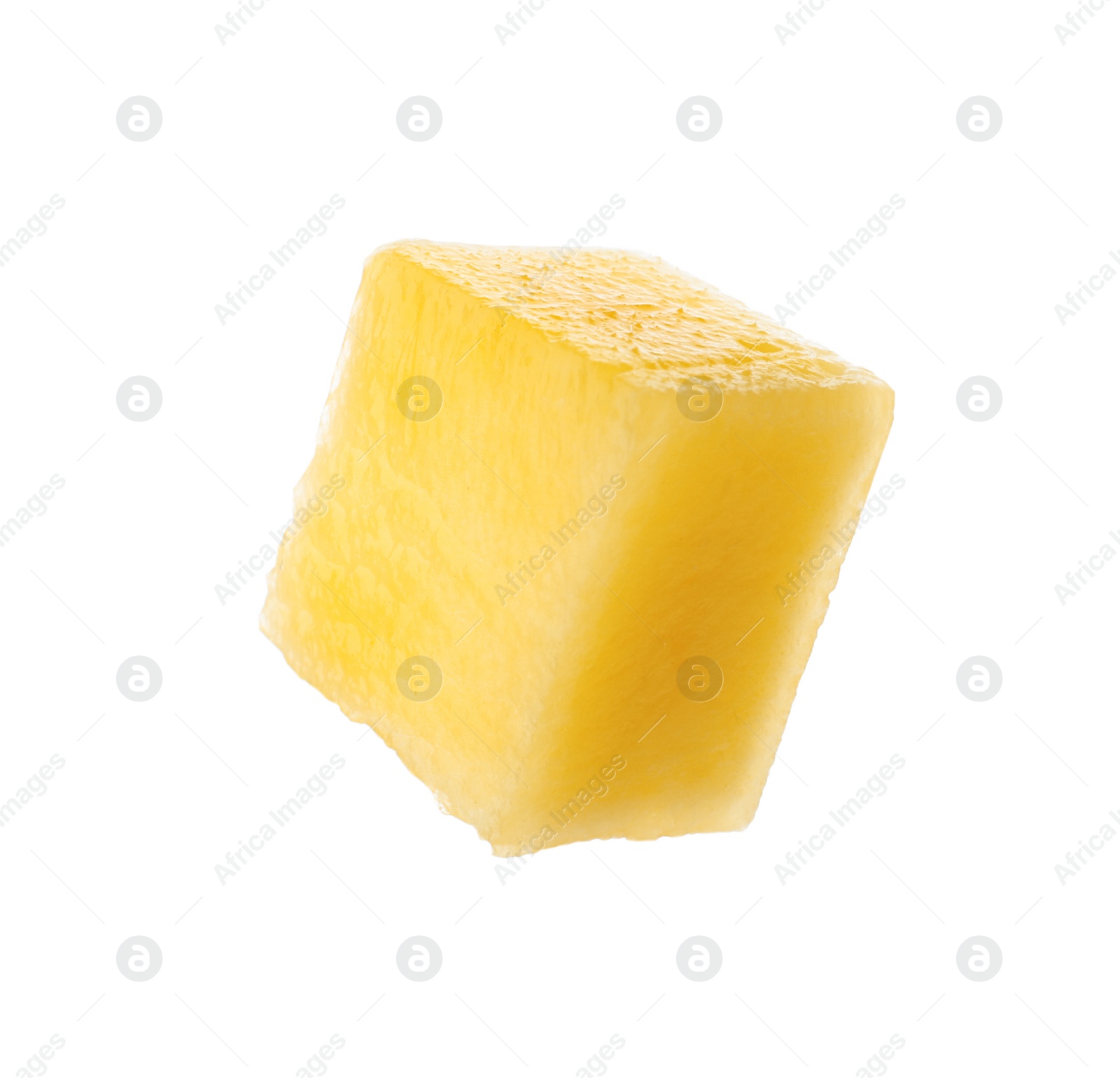 Photo of Tasty ripe mango cube isolated on white