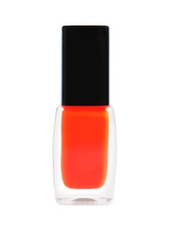 Bottle of nail polish on white background