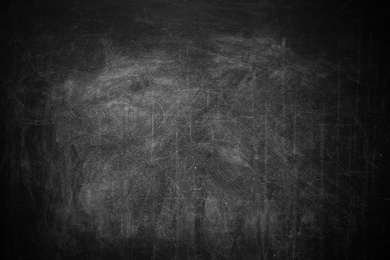 Photo of Dirty black chalkboard as background. Space for text