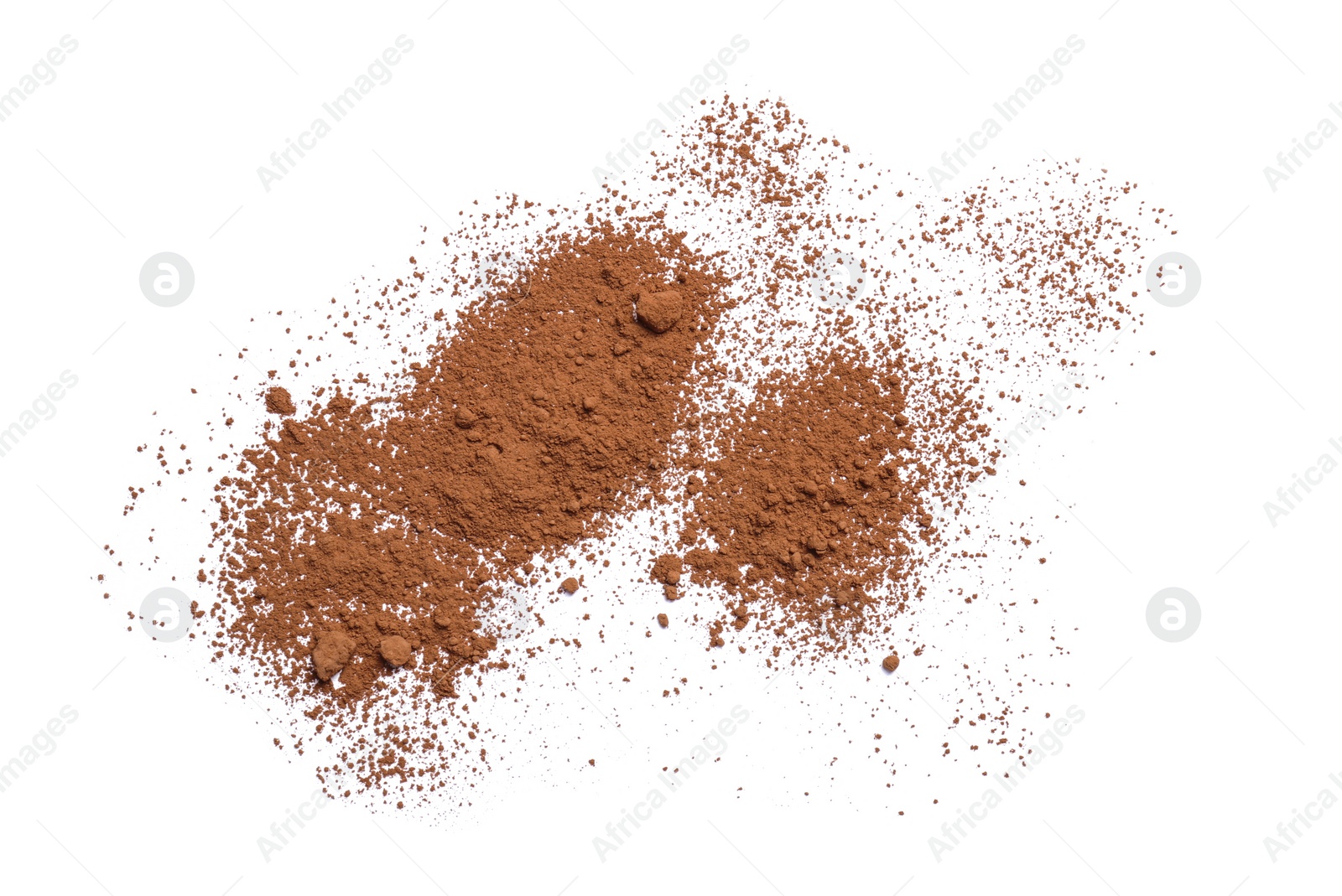 Photo of Cocoa powder on white background