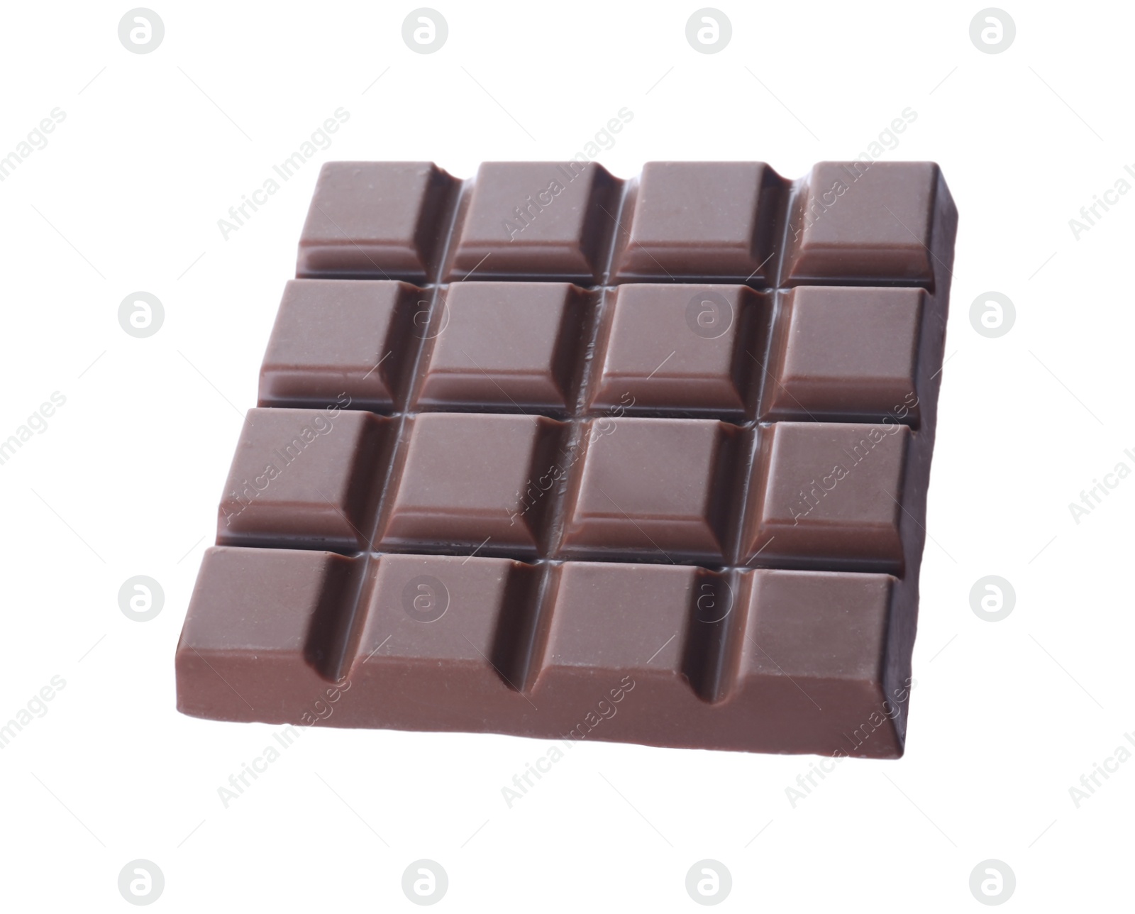 Photo of Tasty milk chocolate bar isolated on white