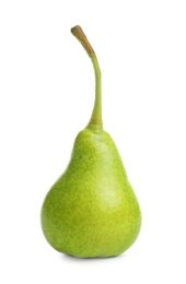 Whole ripe pear on white background