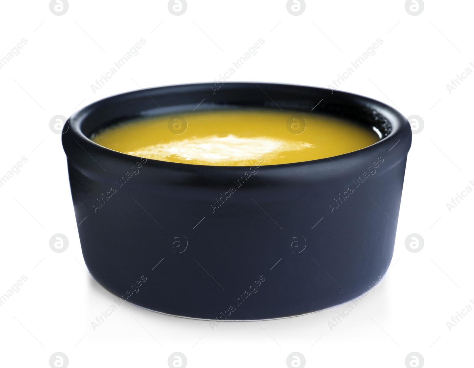 Photo of Bowl of Ghee butter isolated on white