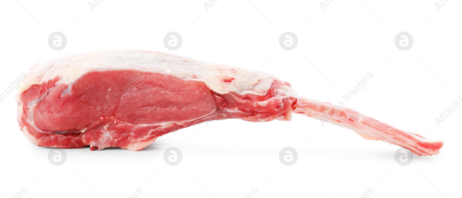 Photo of Piece of raw beef meat isolated on white