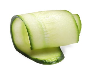 Slice of fresh cucumber isolated on white