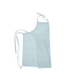 Photo of Grey kitchen apron with pattern isolated on white