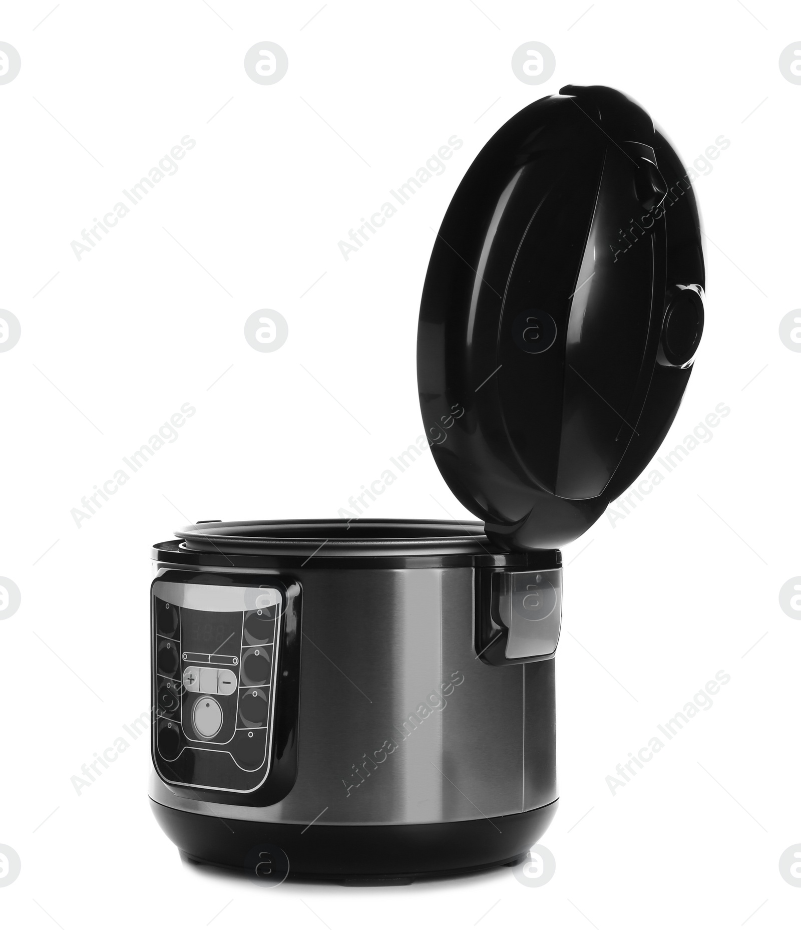 Photo of New modern multi cooker on white background