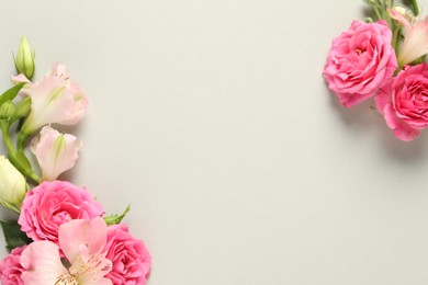 Photo of Happy Mother's Day. Beautiful flowers on white background, flat lay. Space for text