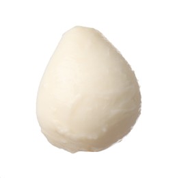 Photo of One ball of mozzarella cheese isolated on white
