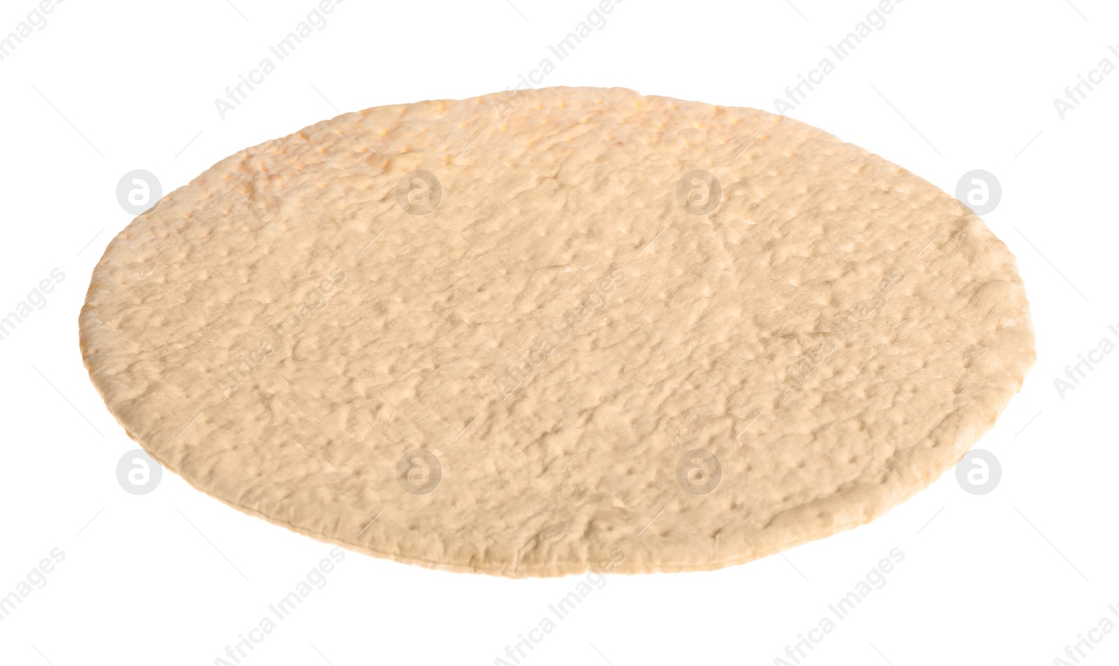 Photo of Fresh baked pizza crust isolated on white