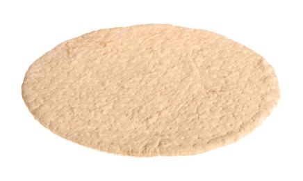 Photo of Fresh baked pizza crust isolated on white