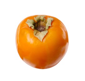 Photo of One fresh persimmon fruit isolated on white