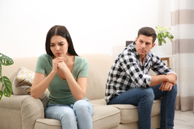 Couple with problems in relationship at home