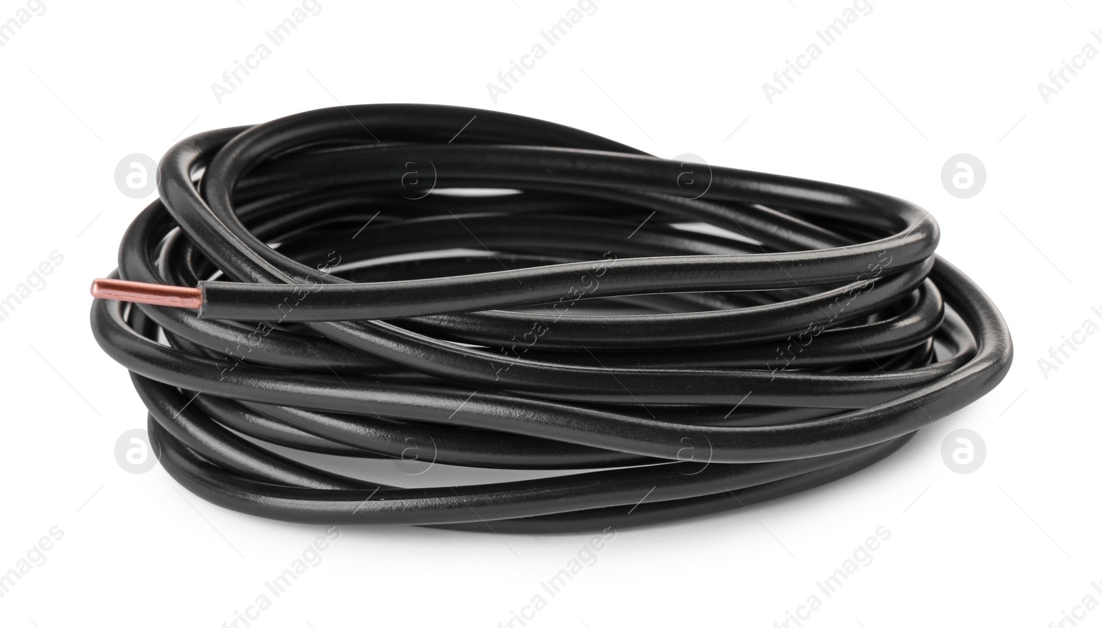 Photo of One new electrical wire isolated on white