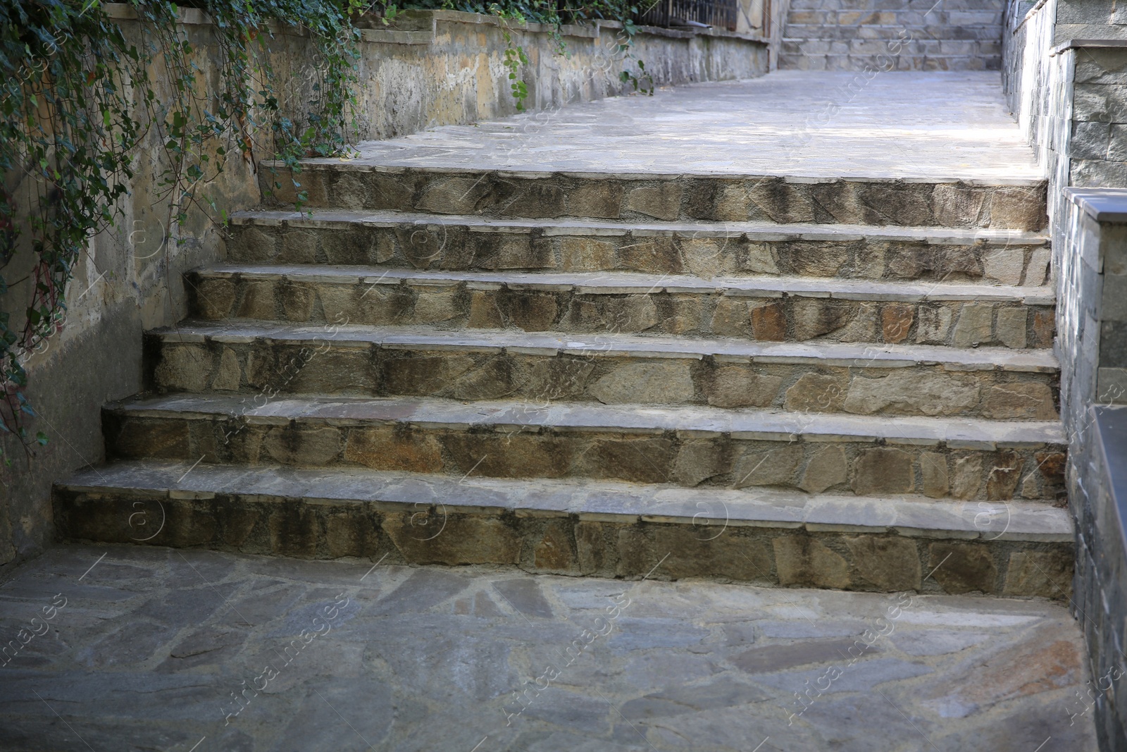 Photo of View of stone stairs outdoors on autumn day