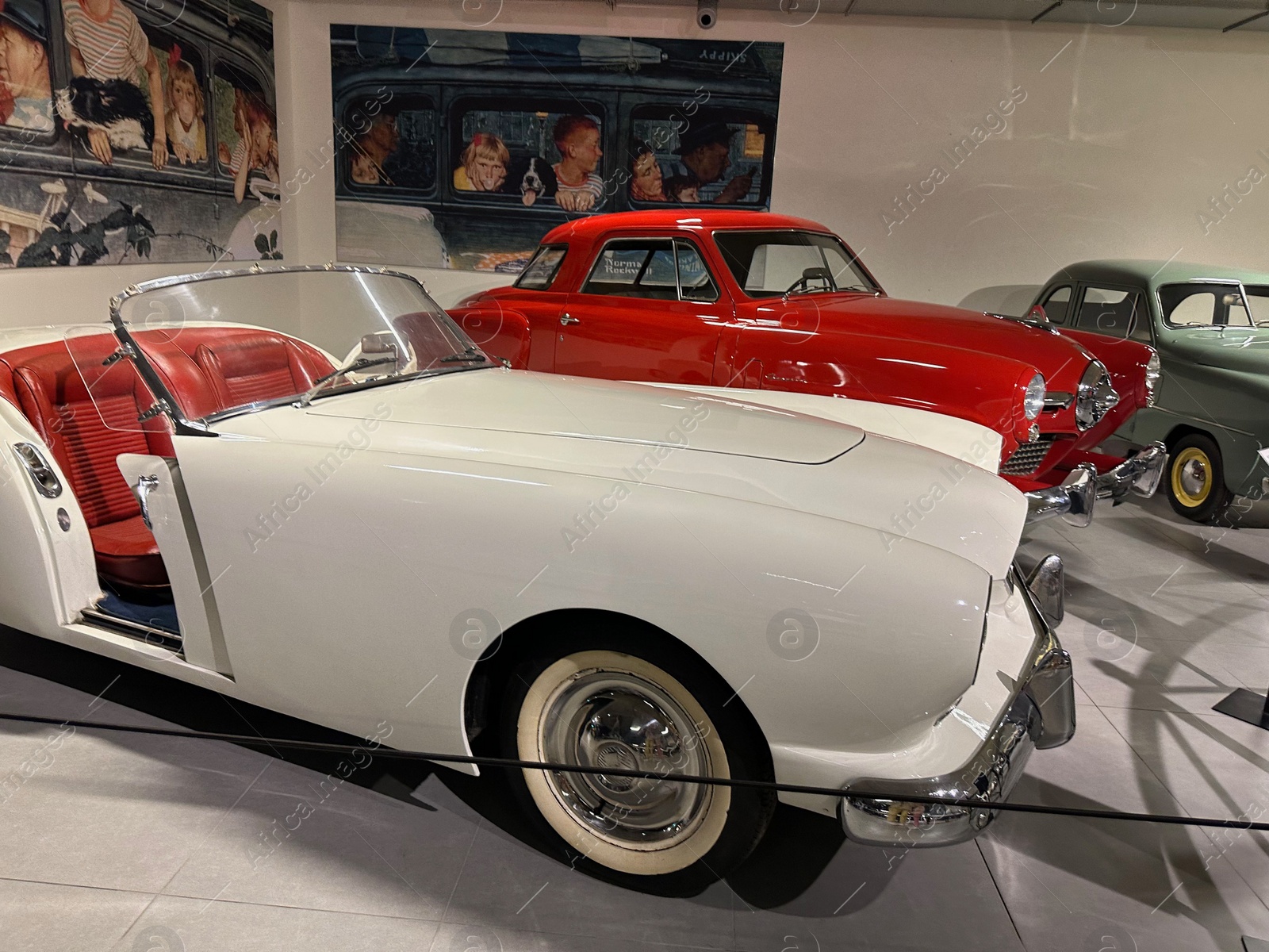 Photo of Hague, Netherlands - November 8, 2022: View of many different retro cars in Louwman museum