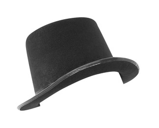 Black magician top hat isolated on white