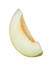 Photo of Piece of delicious honeydew melon isolated on white