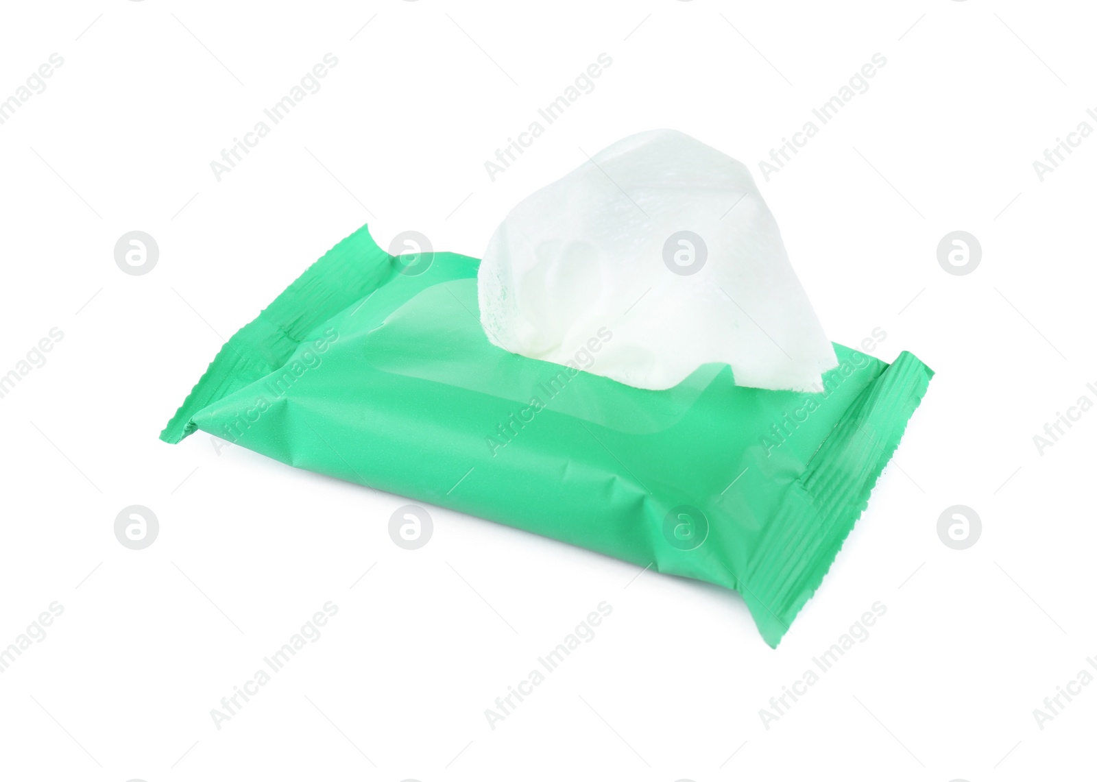 Photo of Wet wipes flow pack isolated on white