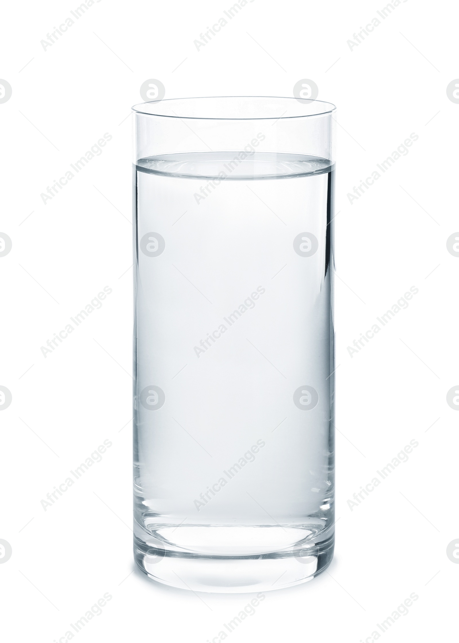 Photo of Glass with fresh water on white background