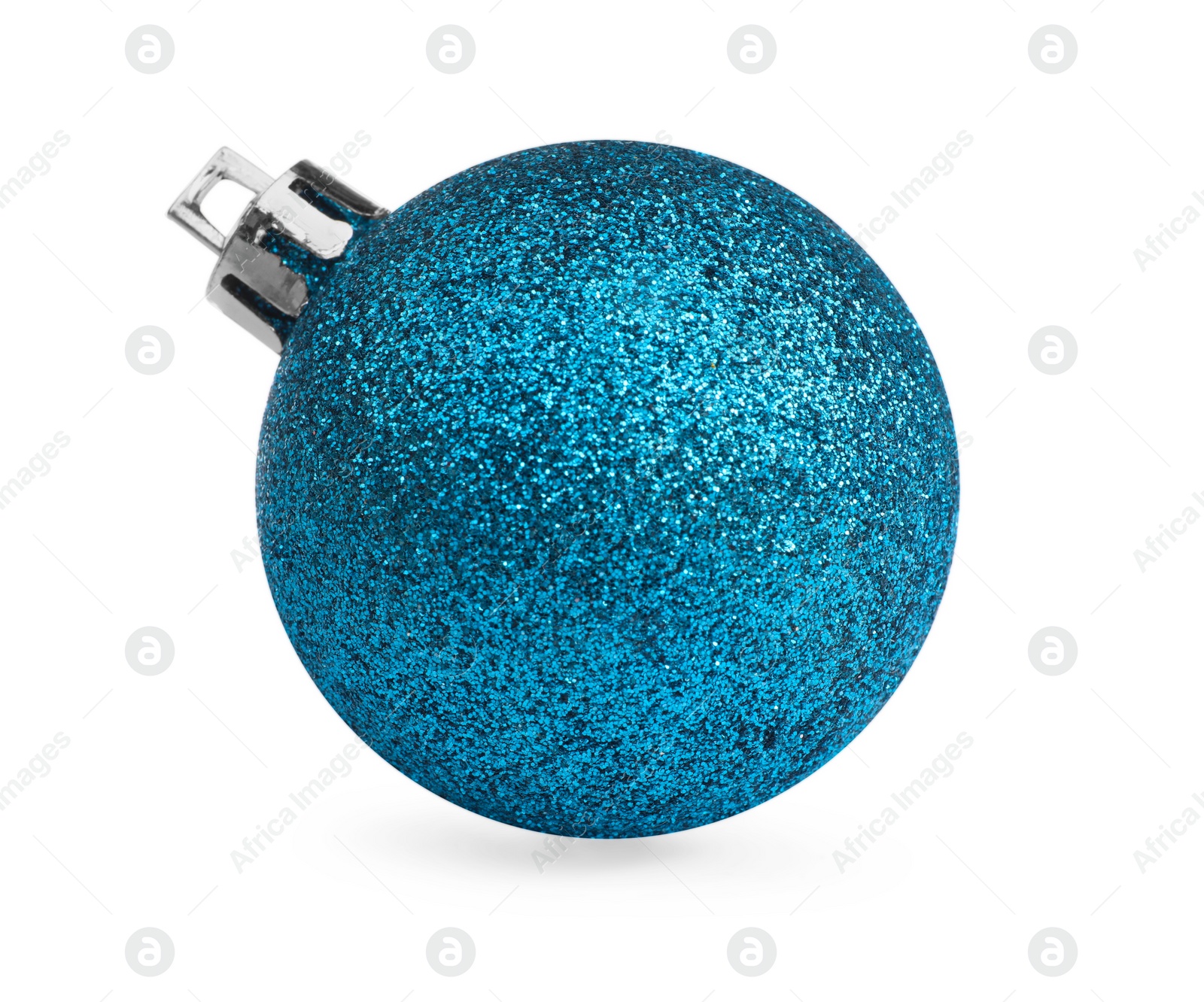 Photo of Beautiful light blue Christmas ball isolated on white