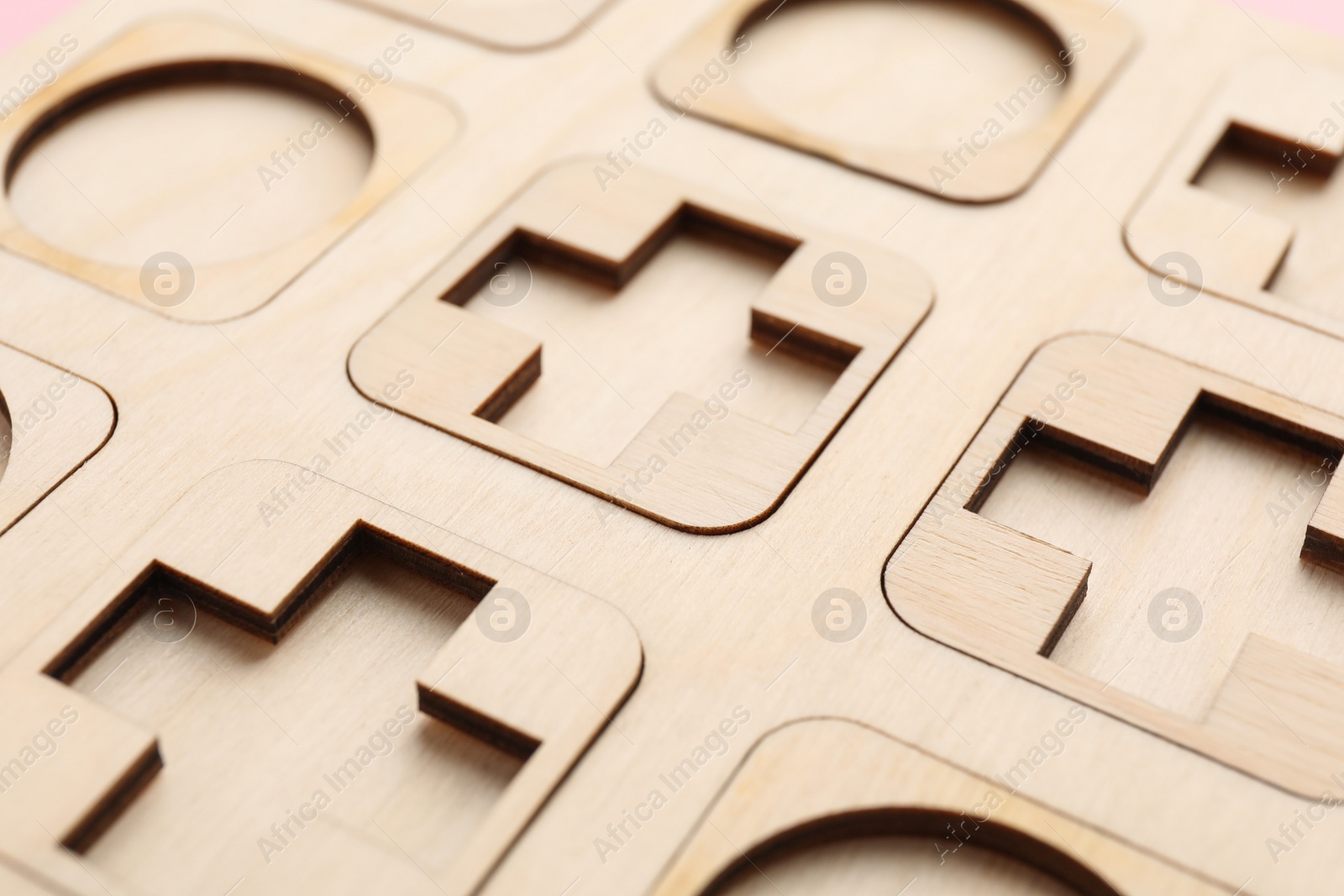 Photo of Tic tac toe wooden set as background, closeup