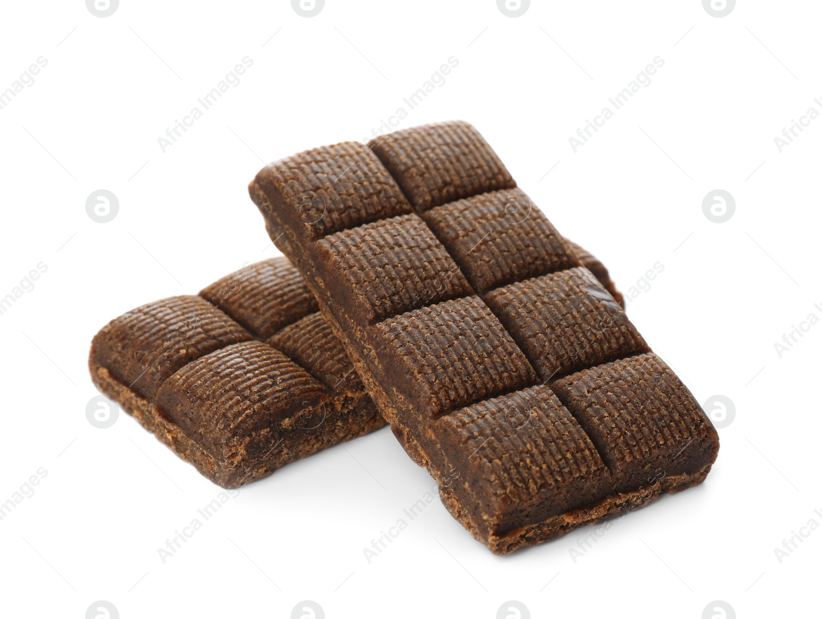 Photo of Sweet hematogen on white background. Nutrition bars