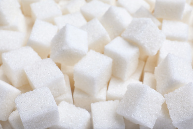 Closeup view of refined sugar as background
