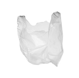 One empty plastic bag isolated on white