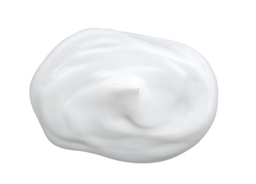 Photo of Sample of natural body cream on white background