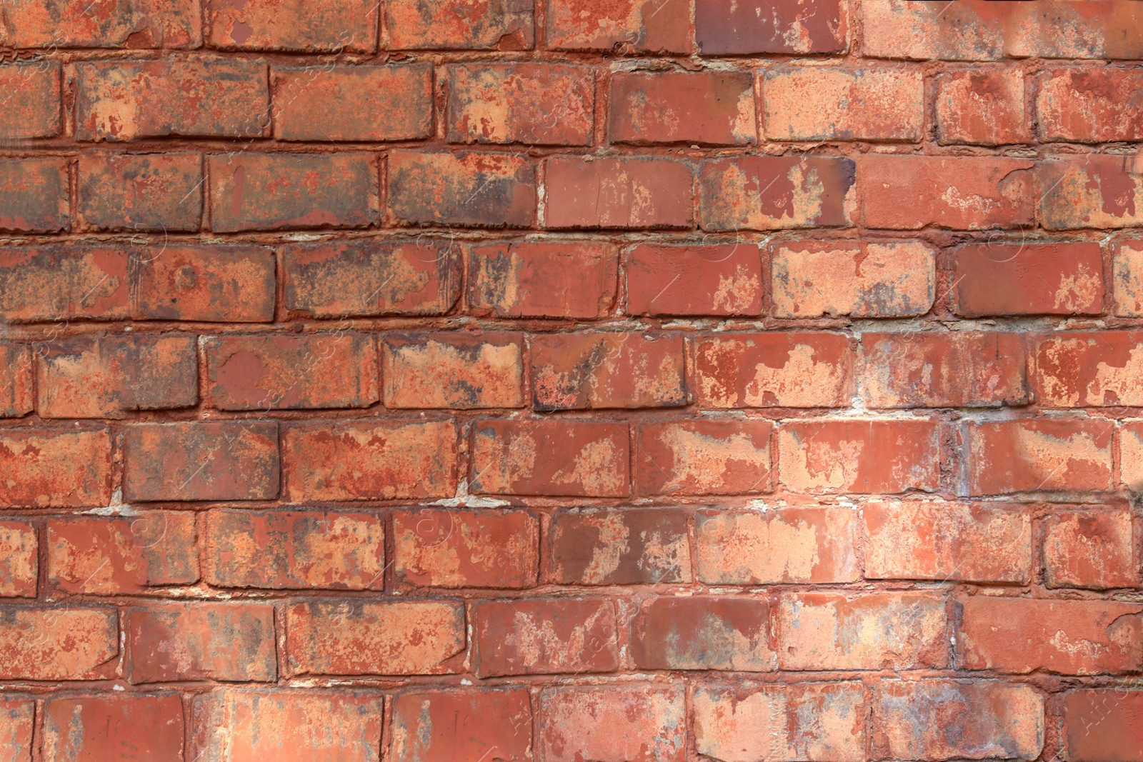 Photo of Texture of old red brick wall as background